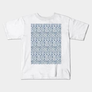 Geometric textured ovals blue Kids T-Shirt